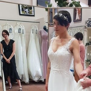 NWT Silver Floral Wedding Headband or Hair Piece